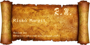 Riskó Margit névjegykártya